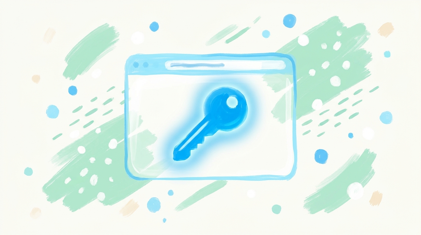 Где взять Reality-ключ — brand-blue ключ внутри browser-window envelope, painterly editorial